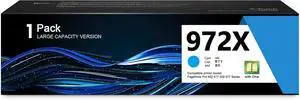 972X Cyan PageWide Cartridge (with Chip) Compatible with PageWide Pro 452dn 452dw 452dwt 477dn 477dw 477dwt 552dw 577dw 577z Printer Ink Replacement for HP972X Ink Cartridge 972A Ink Cartridge L0R98AN