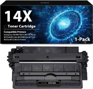 14X CF214X Toner Cartridge with Chip Replacement for 14X CF214X CF214A 14A for Enterprise 700 MFP M712 M712n M725 M725dn M712dn M725f M725z M712xh M725z M712 M725 Printers, 1 Pack 14X Toner Cartridge