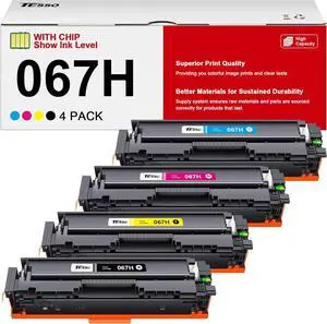 067H 067 Toner Cartridge Set: Replacement for Canon 067H Toner Cartridge Set Work for Color ImageClass Mf656Cdw Mf654Cdw Lbp632Cdw Mf650C Mf653Cdw | High Yield for Canon 067 toner cartridge set 4 Pack