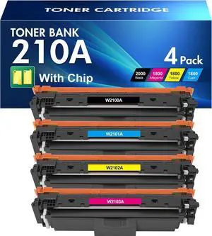 210A Toner Cartridges 4 Pack: 210X MFP 4301fdw Compatible for HP 210A 210 Toner Cartridges Set Color Laserjet Pro MFP 4301fdw 4301fdn Pro 4201dw 4201dn Series Printer W2100A W2100X High Yield Ink