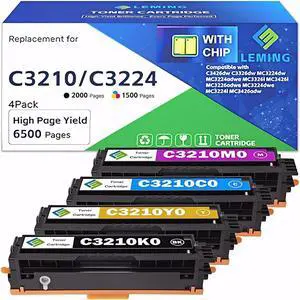 MC3224 MC3326 Toner Cartridges 4 Pack (with Chip) C3210K0 C3210C0 C3210M0 C3210Y0 Toner Cartridge Compatible with C3224dw MC3224i MC3224dwe MC3224adwe C3326dw MC3326i MC3326dwe C3426dw MC3426i Printer