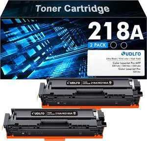 218A Black Toner Cartridges: 3301fdw Toner Replacement for HP 218A Black 218X Works with HP Color Laser Pro 3201dw 3301cdw 3301fdw 3301sdw Pro 3201 MFP 3301 Series | W2180A W2180X | NO CHIP | 2 Pack