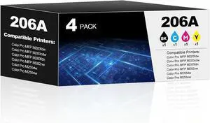 206A Toner cartridges 4 Pack Color Laser Jet Pro MFP M283fdw M283cdw Compatible for HP 206A 206X 206 Toner Cartridges for HP206A HP206X Toner for MFP M283fdw M283cdw M255dw M283fdn Toner with Chip