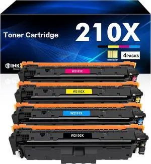 210X Toner Cartridges 4 Pack High Yield 210A Compatible for HP 210X 210 Toner Cartridges Replacement for HP Color Laserjet Pro MFP 4301fdw 4301fdn Pro 4201dw 4201dn Series Printer Ink (with Chip)