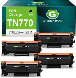 GREENBOX Compatible TN-770 Toner Cartridge Replacement for Brother TN 770 TN770 Black Toner Cartridge for HL-L2370DW HL-L2370DWXL HL-L2370DWXLL MFC-L2750DW MFC-L2750DWXL MFC-L2750DWXL Printer (4 Pack)