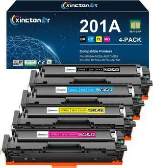 201A Toner Cartridge 4 Pack Compatible Replacement for HP 201A CF400A CF401A CF402A CF403A for Color Laser Jet Pro MFP M277dw M252dw M277c6 M277n M277 M252n Printer (Black, Cyan, Magenta, Yellow)