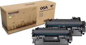 2-Pack 05A CE505D High Yield Black Toner Cartridge(with chip), Replacement for HP 05A CE505D for P2035 (CE461A) P2035n (CE462A) P2055 (CE456A) P2055d (CE457A) P2055dn (CE459A) P2055x (CE460A) Printer