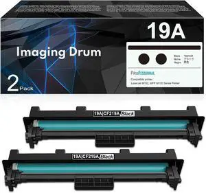 19A CF219A Drum Unit Black Drum 2 Pack, Imaging Drum Unit 19A, 19A Print Cartridge Black Compatible with Laser Pro MFP M130a M130nw M130fn M130fw Printer; Laser Pro M102a M102w Printer (Not Toner)