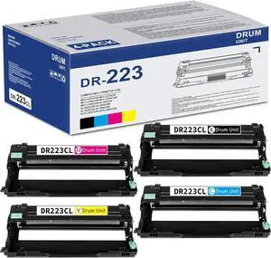 DR223CL Drum Unit Set 4-Pack (Black, Cyan, Magenta, Yellow) Replacement for Brother DR-223CL Drum Unit MFC-L3770CDW MFC-L3710CW HL-3210CW HL-3230CDW HL-3270CDW HL-3290CDW Printer (Toner not Included)