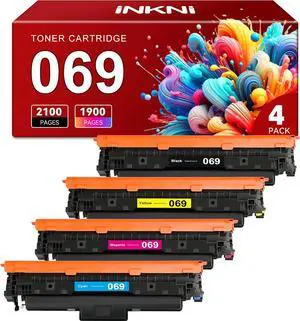 InkNI Compatible Toner Cartridge Replacement for Canon 069 069H Toner Cartridge Set use with Canon imageCLASS MF753Cdw MF751Cdw LBP674Cdw LBP673Cdw LBP674Cx MF752Cdw MF756Cx Printer(BCMY 4 Pack)