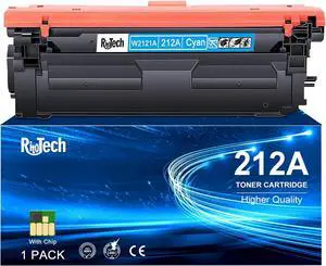 212A Cyan Toner Cartridge,Compatible Replacement for HP 212 A W2121A 212X W2120X, For HP Color Laserjet Enterprise M554 m554dn M555 M555dn Flow MFP M578 Printer, With Upgraded Chip,No Fading,No Streak