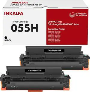 055H Black Toner Cartridge High Yield 055 MF743Cdw Compatible for Canon 055H 055 for Canon Color ImageCLASS MF743Cdw MF741Cdw MF743 MF741 MF746Cdw MF740C MF745Cdw LBP664Cdw Printer Ink ( 2 Pack )