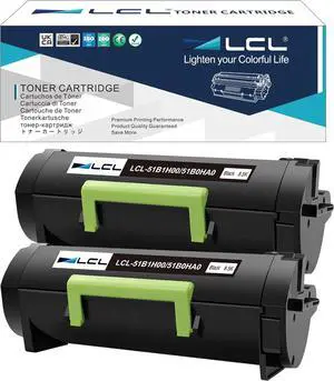 LCL 51B1H00 High Yield Remanufactured Toner Cartridge Replacement for Lexmark 51B1H00 Toner for MS417 MS417DN MS517 MS517DN MS617 MS617DN MX417 MX417de MX517 MX517DE MX617 Printers (8500 Pages 2Pack)