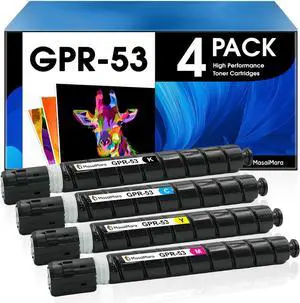 MasaiMara GPR-53 GPR53 Toner Cartridge for Canon ImageRunner Advance C3020 C3320 C3320F C3320L C3325 C3325i C3330 C3520 C3520i C3525 C3525i C3530 C3530i Printer (Black, Cyan, Yellow, Magenta, 4-Pack)