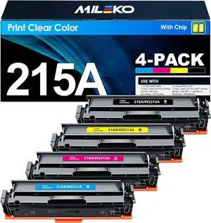 215A Toner Cartridges (with Chip) - Replacement for HP 215A Toner Cartridges 4 Pack for HP 215A work for HP Color Laseret Pro MFP M182nw M183fw M183fdw M155dw M155nw Series Printer4 Pack, 215a toner