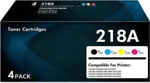 Ennovor 218A Toner Cartridges 4 Pack| Replacement for 218A W2180A Ink 218X W2180X Toner Cartridges Works with Color Laserjet Pro 3201dw MFP 3301 Series 3301fdw 3301sdw 3301cdw Printer Ink (with Chip)