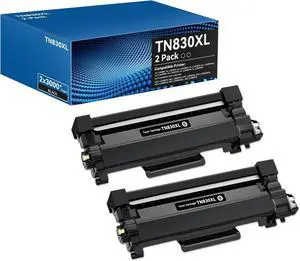 TN830XL TN830 2PK Black High Yield Toner Cartridge Compatible for Brother DCP-L2640DW Toner Cartridges TN830 XL/V/R TN 830 Work with HL-l2460DW MFC-l2820DW HL-l2405W MFC-l2900DW HL-L2480DW Printer