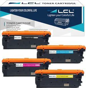 LCL 508X 508A Toner Cartridge Set Replacement for HP 508X 508A CF360X CF361X CF362X CF363X for HP M553 M577 Color Laserjet Enterprise M552dn M553dn M553n M553x MFP M577 MFP M577dn Printer (KCMY)