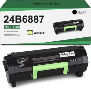 Ennovor High Yield 24B6887 Toner Cartridge -with Chip Compatible with Lexmark 24B6887 Black Toner Cartridge Use for M3250 XM3250 Printer (22,000 Pages)