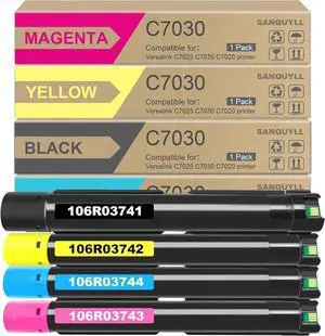 Ennovor C7030 Toner Cartridge Compatible for Xerox Versalink C7020 C7025 C7030 Replacement for 106R03741 106R03742 106R03743 106R03744( Black,Cyan,Magenta,Yellow)