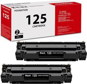Ennovor 125 Black Toner Cartridge High Yield (2-Pack) Compatible 125 Toner Cartridges Replacement for Canon 125 Toner Cartridge for imageCLASS LBP6030w LBP6000 MF3010 Printer