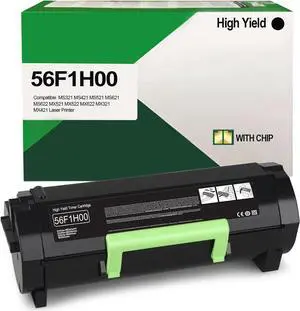 Ennovor High Yield 56F1H00 Toner Cartridge for Lexmark 56F1H00 Black Toner Compatible MS321 MS421 MS521 MS621 MS622 MX521 MX522 MX622 MX321 MX421 Laser Printer (15,000 Pages)