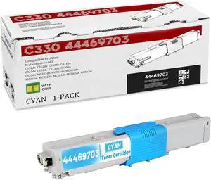 1-Pack C330 44469703 High Yield Cyan Toner Cartridge, Replacement for OKI C330 44469703 for C310dn C312dn C330dn C331dn C332dn C510dn C511dn C530dn C531dn MC351dn MC352dn MC361dn MC561dn Printer