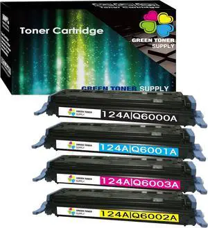 Ennovor (Pack of 4) Compatible Replacement for HP 124A Q6000A Q6001A Q6002A Q6003A Toner Cartridge Work for HP Color Laser-Jet 1600 2600n 2605 2605dn CM1015 CM1017 Printer (BCYM)