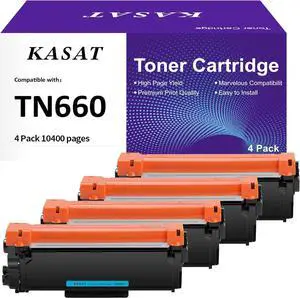 KASAT Higher Yield Compatible Toner Cartridge Replacement for Brother TN660 TN-660 TN630 TN-630 for Brother HL-L2300D HL-L2320D HL-L2380DW HL-L2340DW MFC-L2700DW MFC-2740DW DCP-L2540DW Printer (4Pack)