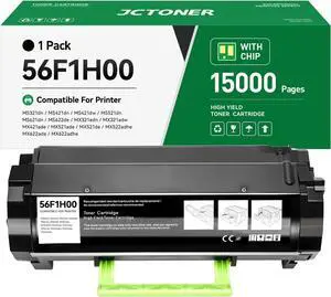 56F1H00 Toner Cartridge Black with Chip Compatible for Lexmark MS321dn MS421dn MS421dw MS521dn MS621dn MS622de MX321adn MX321adw MX421ade MX521ade MX521de MX522adhe MX622ade MX622adhe Printer Ink Copy