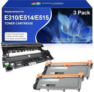 Ennovor E310dw Toner Cartridge and Drum Unit Replacement for Dell E310 E514 E515 P7RMX PVTHG 593-BBKD Toner and Drum for E310dw E514dw E515dw E515dn Printer, (2 E310 Toner+1 E515 Drum Unit, 3 Pack)