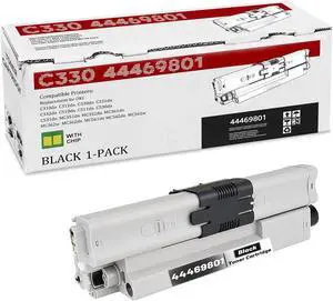 1-Pack C330 44469801 High Yield Black Toner Cartridge, Replacement for OKI C330 44469801 for C310dn C312dn C330dn C331dn C332dn C510dn C511dn C530dn C531dn MC351dn MC352dn MC361dn MC561dn Printer
