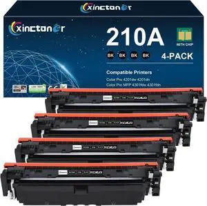 Ennovor 210A Black Toner Cartridge High Yield Replacement for HP 210A W2100A Toner Compatible for HP Color Pro MFP 4301fdw 4301fdn Pro 4201dw 4201dn Series Printer (4 Pack)