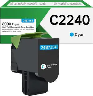Ennovor 24B7154 Cyan High Yield Compatible Toner Cartridge Replacement for Lexmark 24B7154 for Lexmark C2240 XC2235 Laser Printer (High Yeild, 1-Pack)