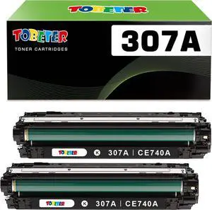 Ennovor ToBeter 307A CE740A Toner Cartridge Replacement for HP 307A CE740A Toner Cartridge for Color Professional CP5225 CP5225n CP5225dn Printer Toner (7,000 Pages, High Yield, 2 Black)