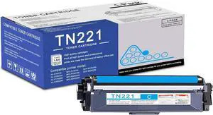 Ennovor 1 Pack TN221 Cyan Toner Cartridge High Yield Compatible TN221 Replacement for Brother HL-3140CW 3150CDN 3170CDW MFC-9130CW 9140CDN 9340CDW DCP-9015CDW 9020CDN Printer