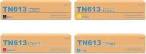 Ennovor BUEGOO TN613 Toner Cartridge Replacement for Konica bizhub TN613K TN613C TN613Y TN613M A0TM130 A0TM230 A0TM330 A0TM430 Toner for Minolta bizhub C452 C552 C652 Printer