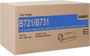 Ennovor B721 B731 Black Toner Cartridge Replacement for OKI Okidata 45488801 for OKI-Okidata B721 B721dn B731 B731dn Printer, (18,000 Pages, 1 Black)