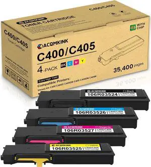 Ennovor C400 C405 Extra High Toner Cartridge Black Cyan Magenta Yellow Replacement for Xerox 106R03524 106R03526 106R03527 106R03525 VersaLink C400/C405 Printer Ink, 4 Pack(1BK/1C/1M/1Y)