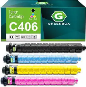 GREENBOX MP C406 Toner Cartridge Set (4-Pack, KCYM) Replacement for Ricoh 842091 842092 842093 842094 Toner Cartridge High Yield for MP C306 C307 C406 C407 C306ZSP C306ZSPF C406ZSPF C407ZSPF Printer