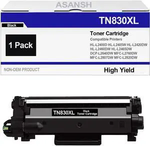 Ennovor TN-830XL TN830XL TN830V TN835 High Yield Black Toner Cartridge Use for HL-L2400D HL-L2405W HL-L2420DW HL-L2460DW HL-L2465DW MFC-L2760DW MFC-L2807DW MFC-L2820DW Printers (1-Pack)