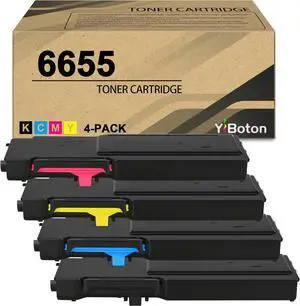 Ennovor High Yield 6655 Toner Cartridge Replacement for Xerox 106R02744 106R02745 106R02746 106R02747 Toner Cartridge Compatible for Xerox WorkCentre 6655 6655i Printer (4-Pack B/C/M/Y)