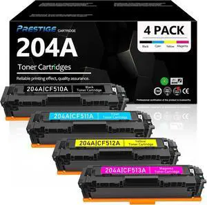 204A Toner Cartridges 4 Pack (High-Yield; with Chip): Compatible Replacement for HP Toner 204A CF510A CF511A CF512A CF513A Work for Color Laserjet Pro MFP M180nw M180n M181fw M154a M154nw Printer Ink