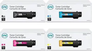 Ennovor H625 H825 Toner Cartridges High Yield 4 Pack (Black, Cyan, Magenta, Yellow) - Loment Compatible N7DWF P3HJK 5PG7P 3P7C4 Toner Replacement for Dell H625cdw H825 H825cdw S2825cdn S2825 Printer