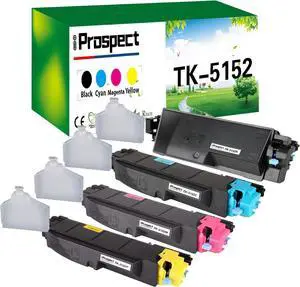 Ennovor TK5152 Toner Cartridge Compatible for Kyocera TK-5152 TK-5152K TK-5152C TK-5152M TK-5152Y Replacement for Ecosys P6035cdn M6035cidn M6535cidn Printer, 12,000 Pages ( 4-Pack )