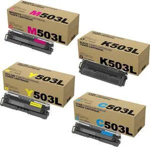 Ennovor Compatible CLT-503L Toner Cartridge Use for Samsung CLT-K503L CLT-Y503L CLT-M503L CLT-C503L for ProXpress C3010 C3010DW C3060 C3060FW Printer Toner (Black Magenta Yellow Cyan)