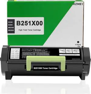 Ennovor High Yield B251X00 Toner Cartridge with Chip B251X00 Black Toner Cartridge Compatible with Lexmark B2546 MB2546 B2650 MB2650 Laser Printer,Black 10,000 Pages