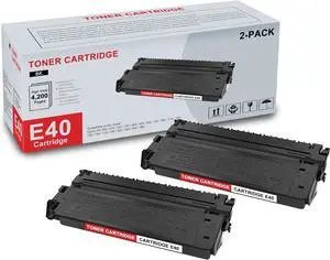 2-Pack E40 1491A002 Cartridge Black Toner Cartridge High Yield Compatible E40 Cartridge Replacement for Canon PC 300 310 320 330 400 420 430 530 550 710 720 730 770 790 920 940 950 980 Printer