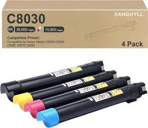 Ennovor C8030 Toner Cartridge Compatible for Xerox Altalink C8030 C8035 C8045 C8055 C8070 Toner Cartridge for 006R01697 006R01698 006R01699 006R01700 Toner Cartridge (Black Cyan Magenta Yellow)