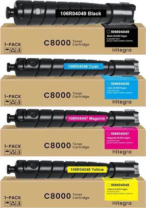 Ennovor High Capacity C8000 Toner Cartridge Replacement for Xerox C8000 Toner 106R04049 106R04046 106R04047 106R04048 Toner Set Work with VersaLink C8000 C8000DT C8000TM Printer, 4-Pack BK/C/M/